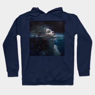 Girl swimming in an ocean of universe Hoodie